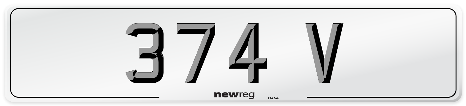 374 V Number Plate from New Reg